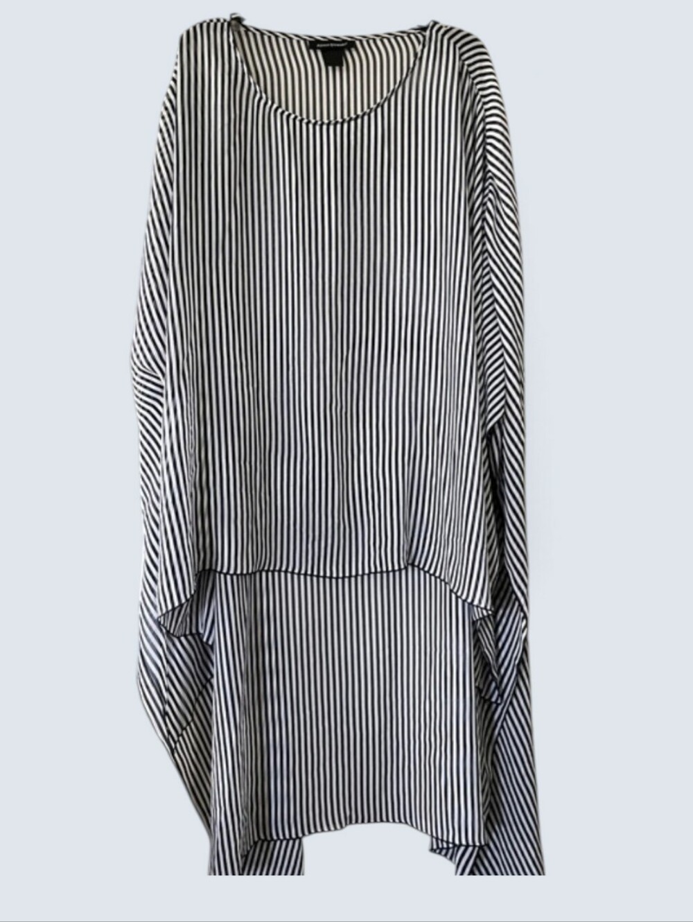 Ashley Stewart Black and White Vertical Stripe Tunic